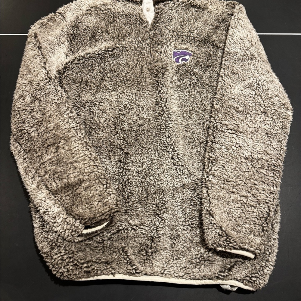 Cozy Gray Sherpa 1/4 button up